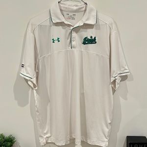 White Notre Dame Polo w Green Lining